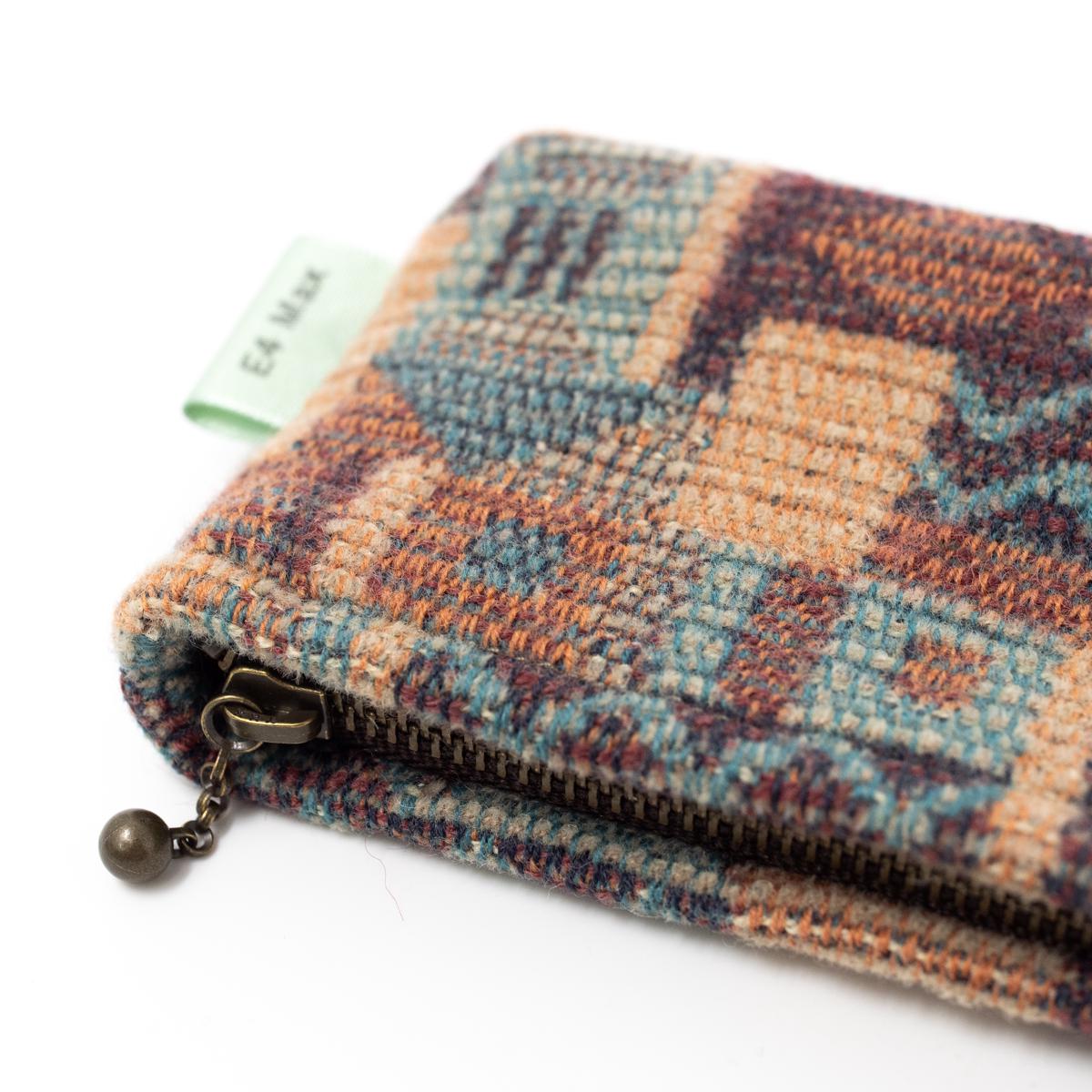 kawauchi train pencil case brown end closeup