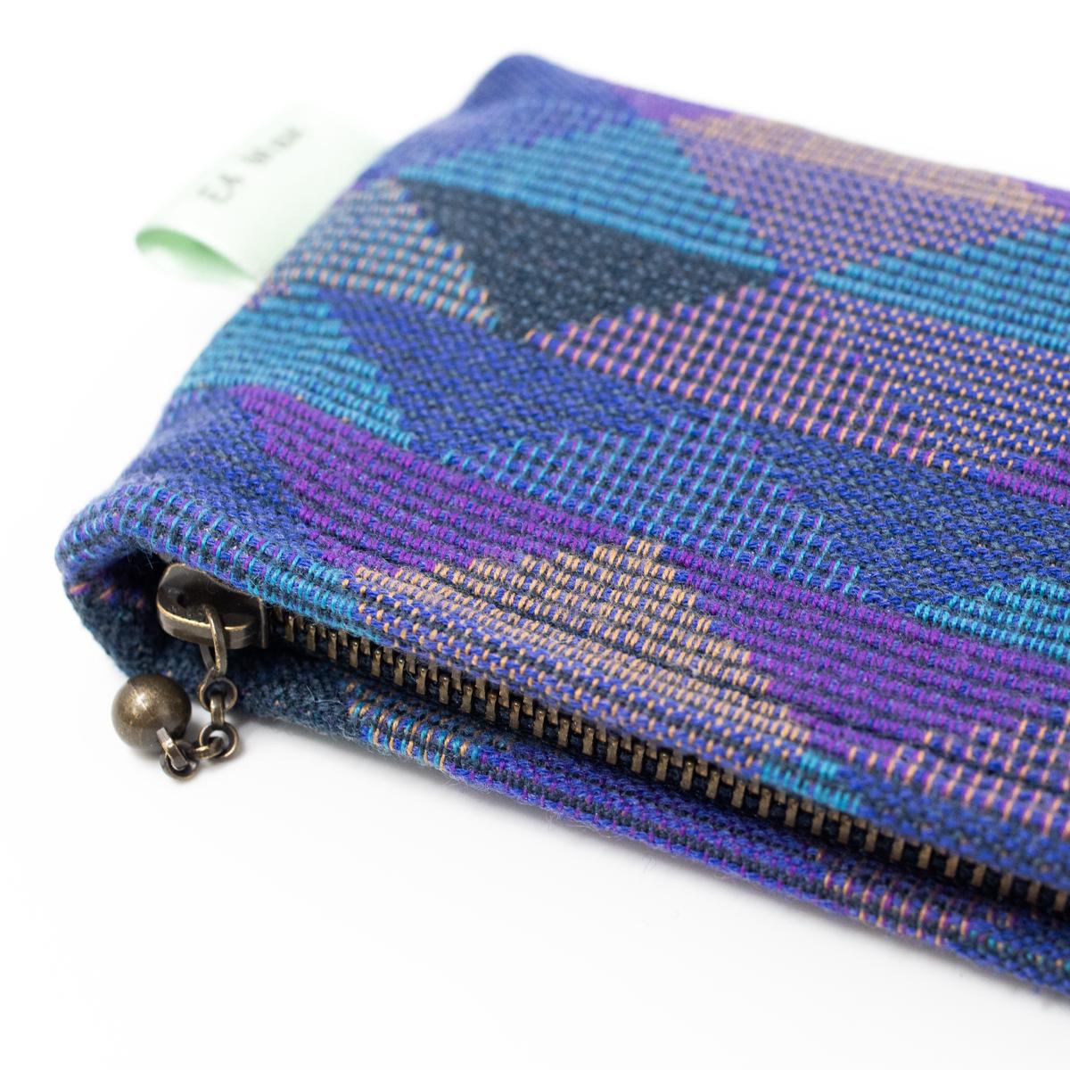 kawauchi train pencil case blue end closeup