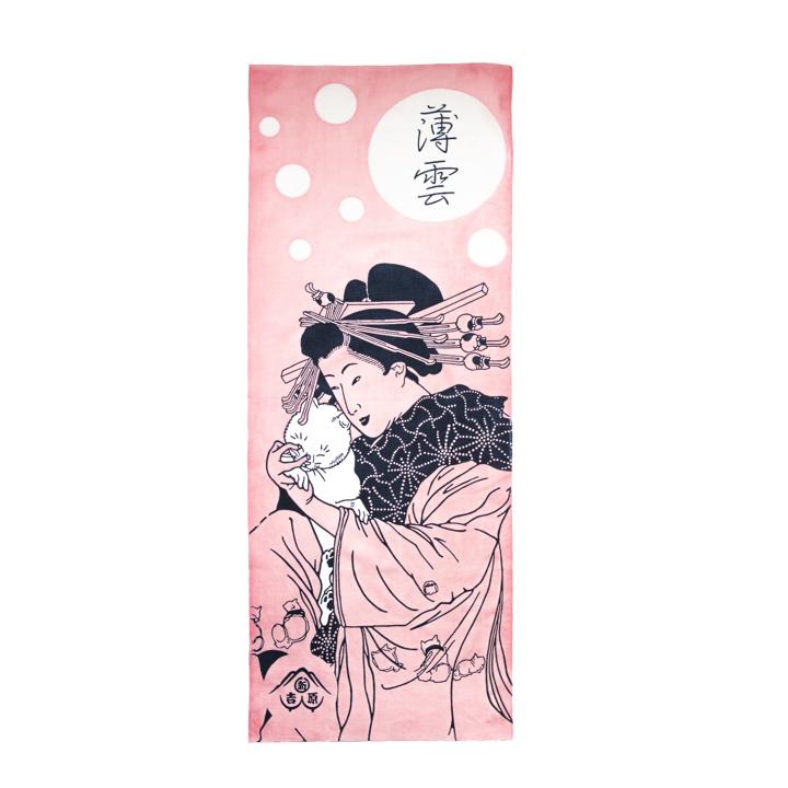 shin yoshiwara tenugui pink