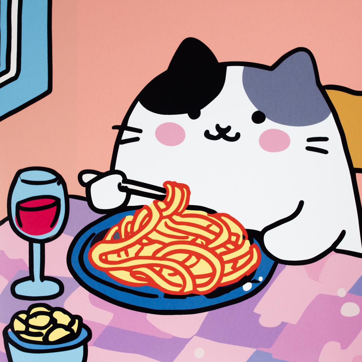 more spaghetti less upsetti poster closeup