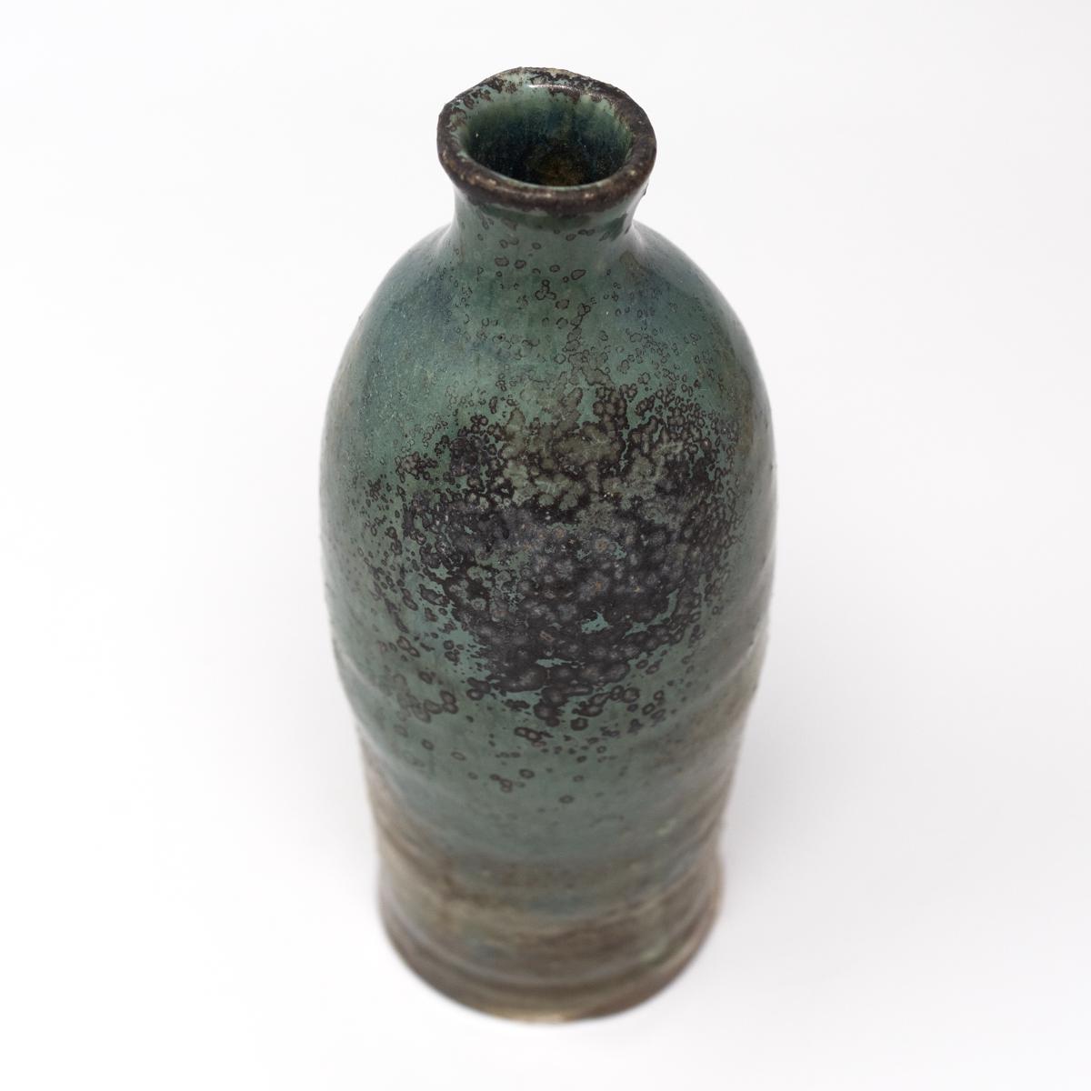 isao kimura green black tall vase top