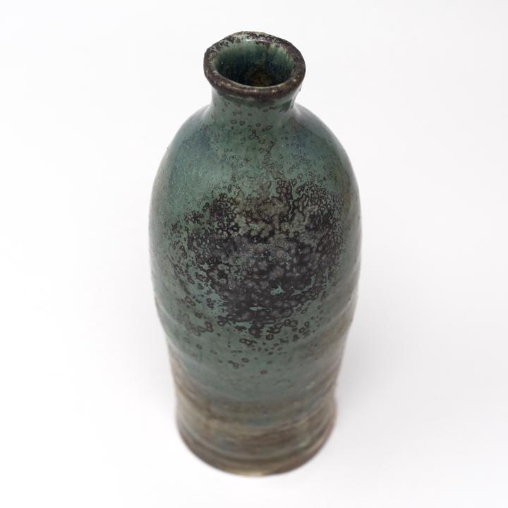 isao kimura green black tall vase top