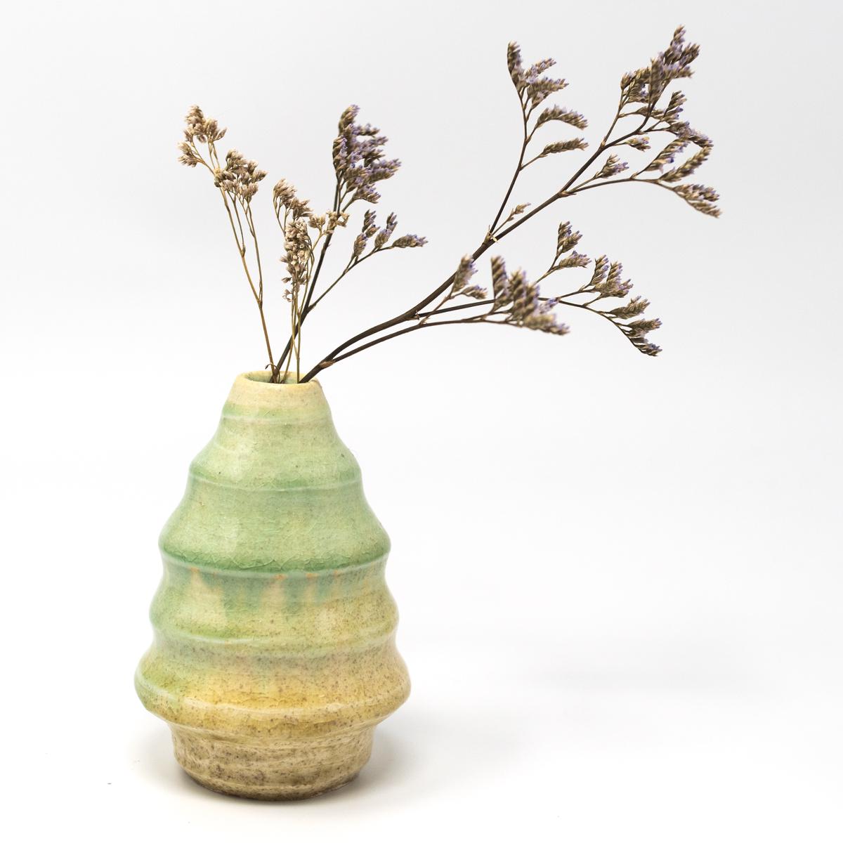 aya green white vase flowers
