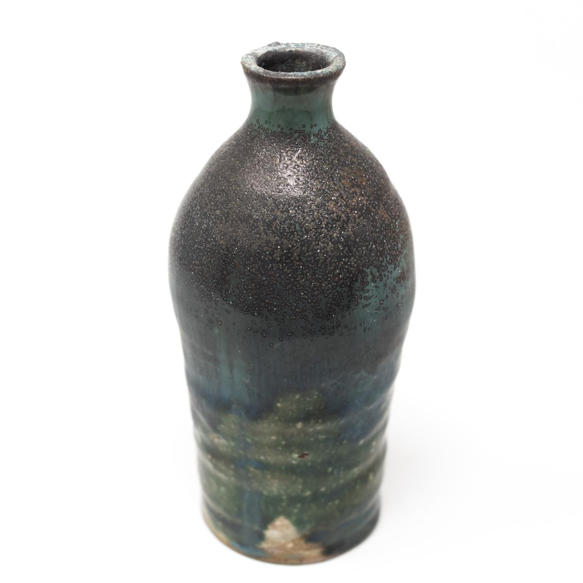 isao kimura turquoise black vase side