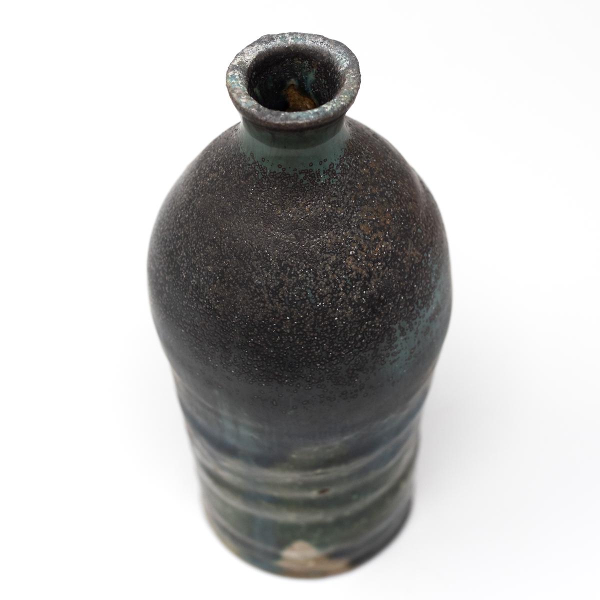 isao kimura turquoise black vase