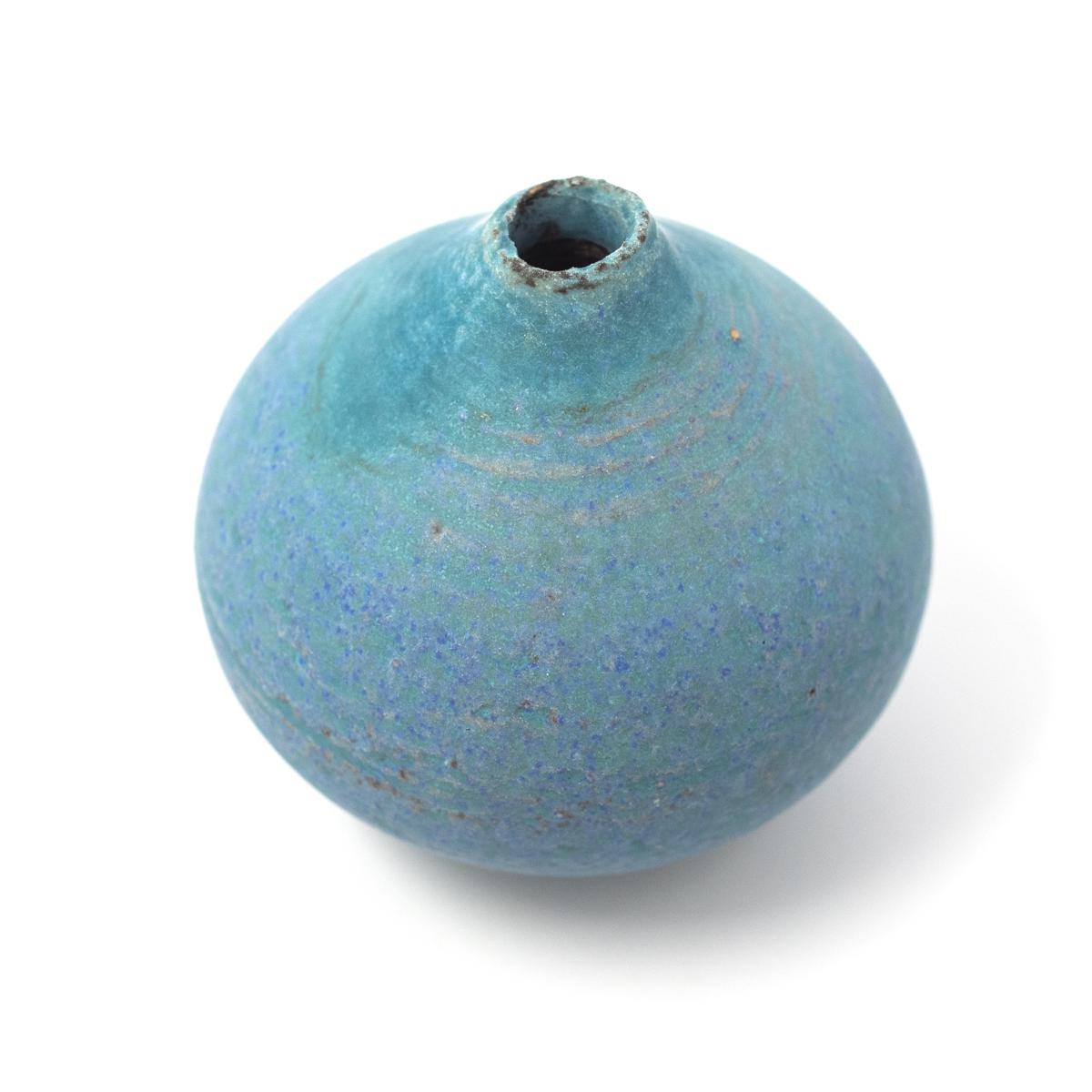 aya antique blue totto bud vase top angle