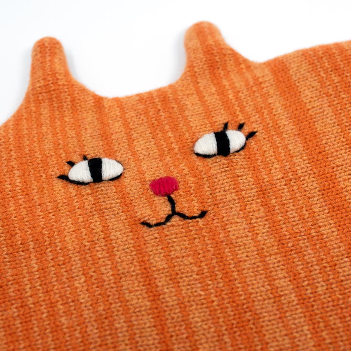 sara carr cat hot water bottle ginger closeup