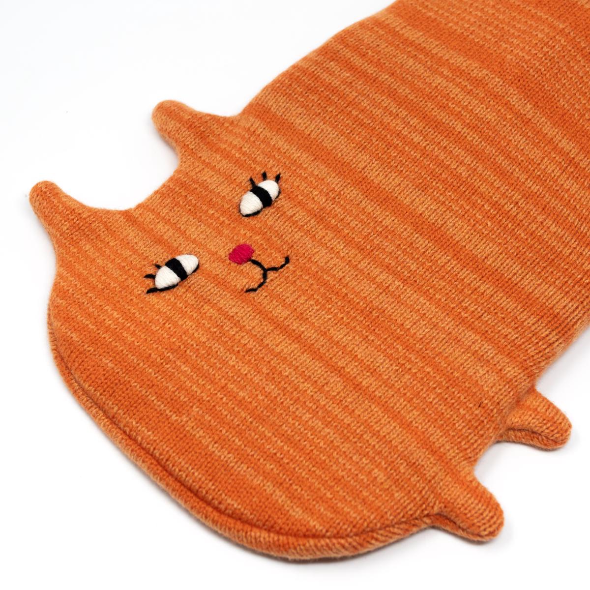 sara carr cat hot water bottle ginger top