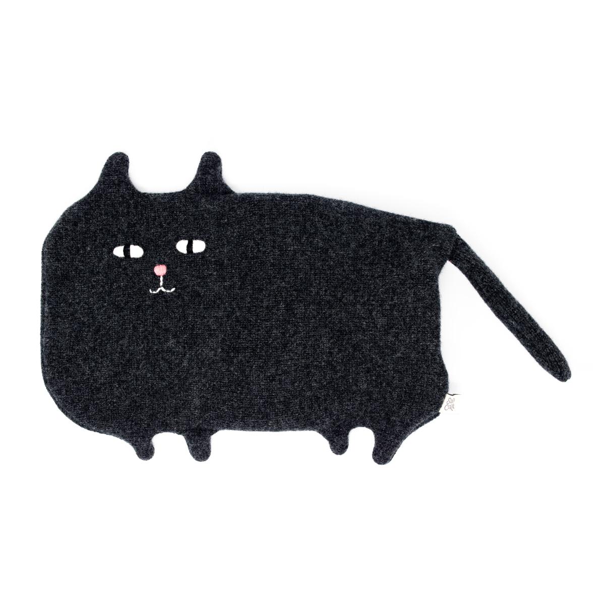 sara carr cat hot water bottle black