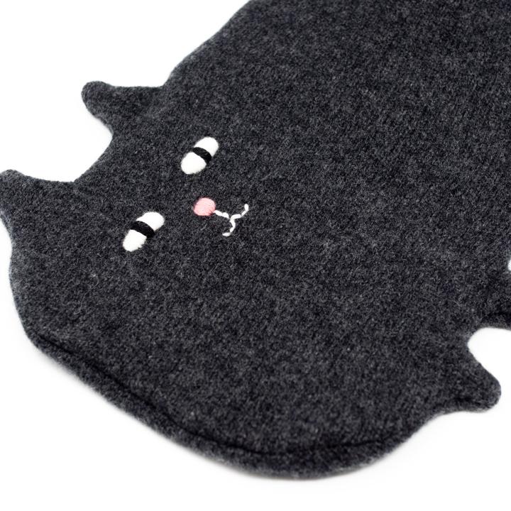 sara carr cat hot water bottle black top