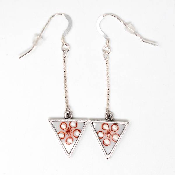Image of Shiro Ume Silver Drop Earrings