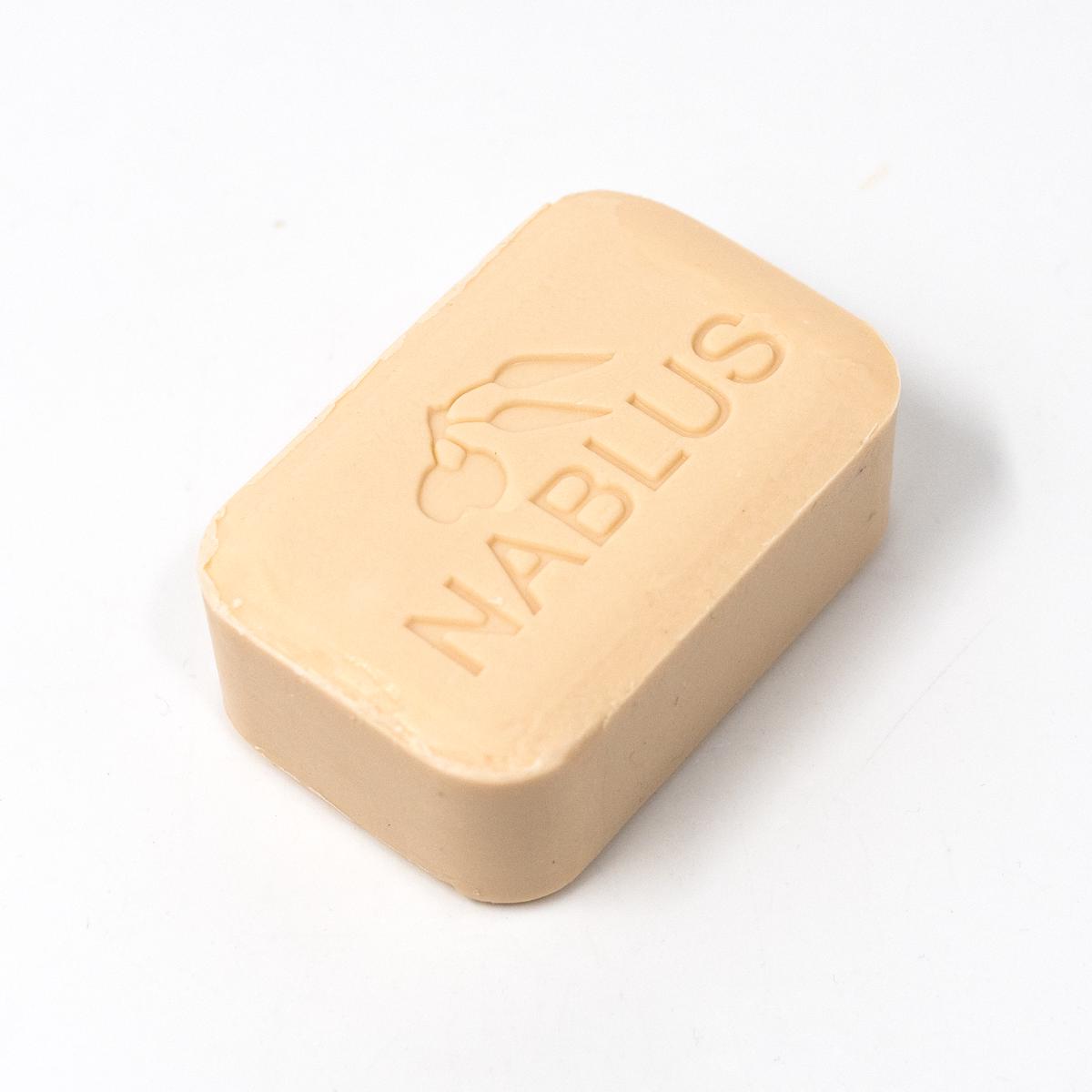 nablus rose olive soap bar top angle