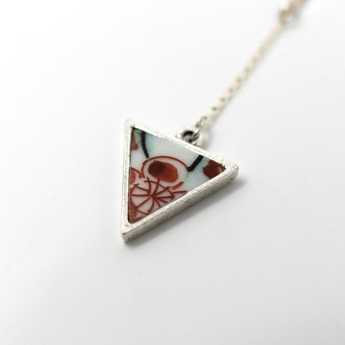 nozomi silver red flower necklace angle