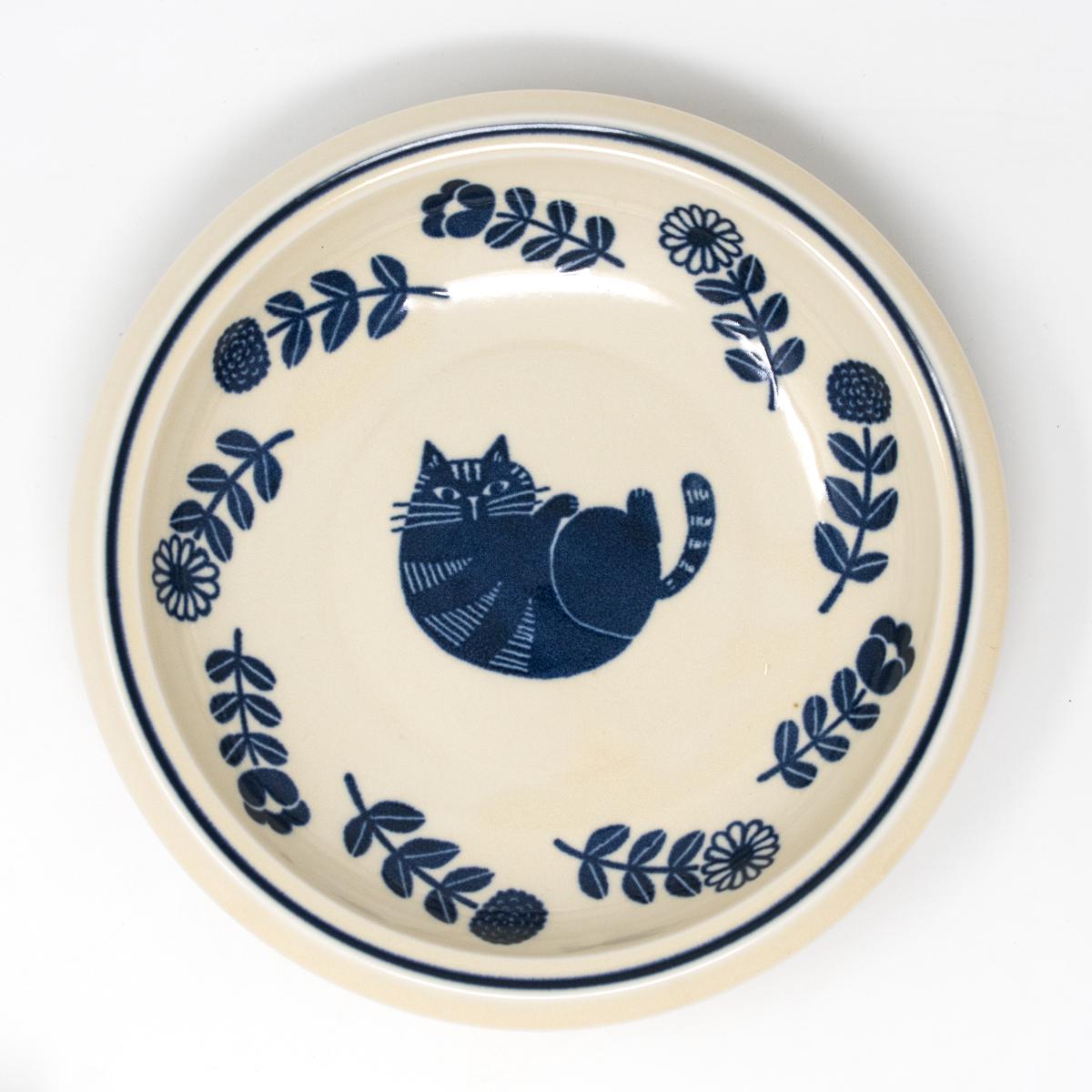 general floral cat plate large top