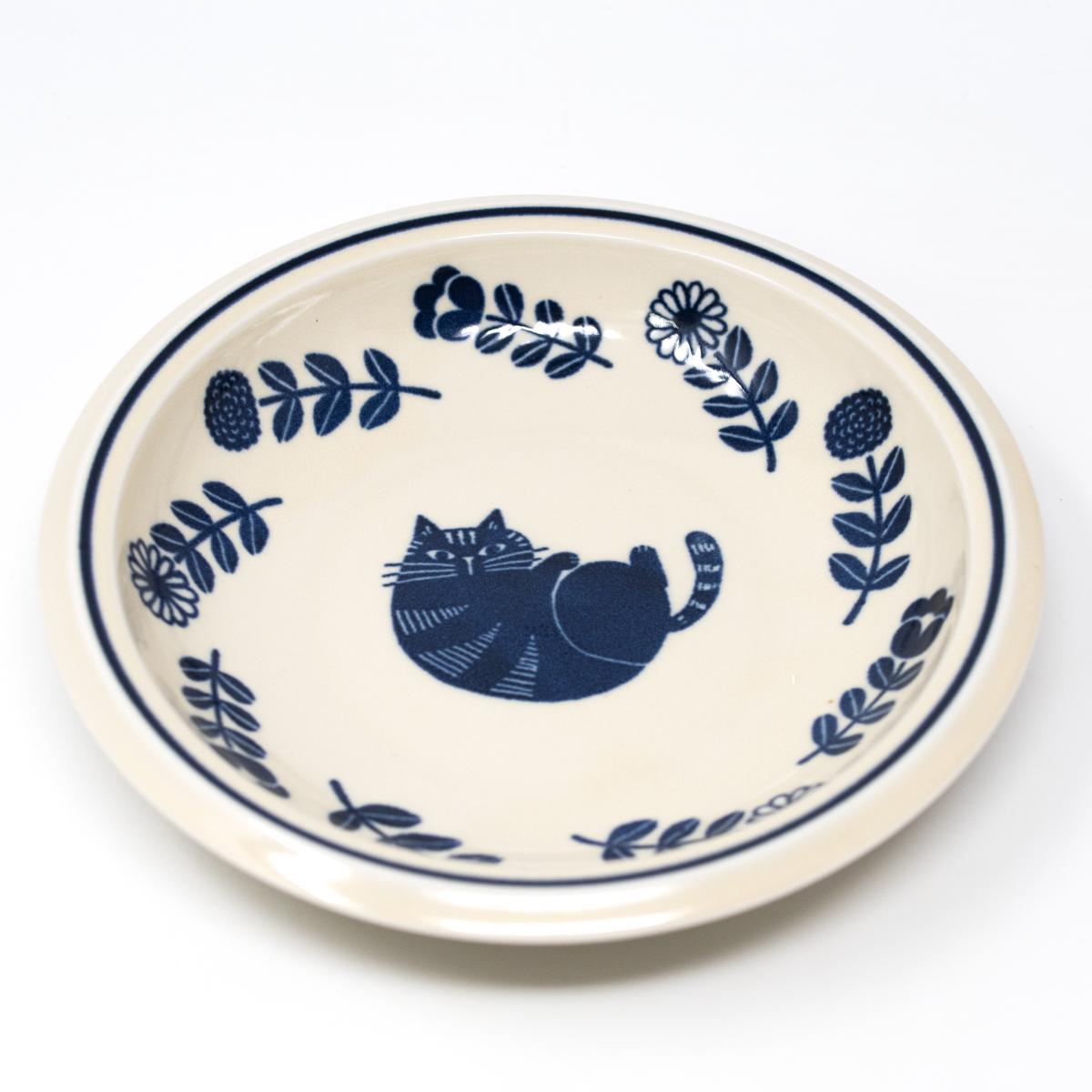 general floral cat plate large