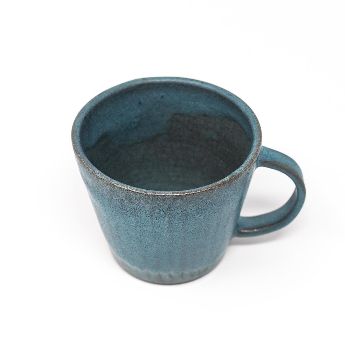 aya blue short coffee mug top angle