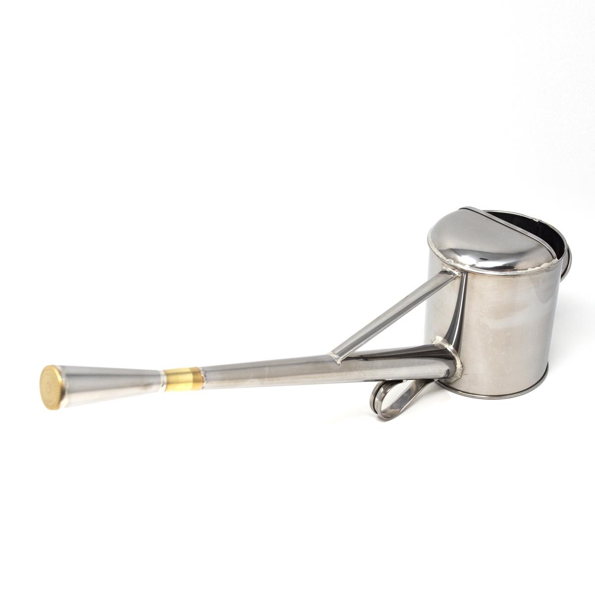 silver watering can top angle