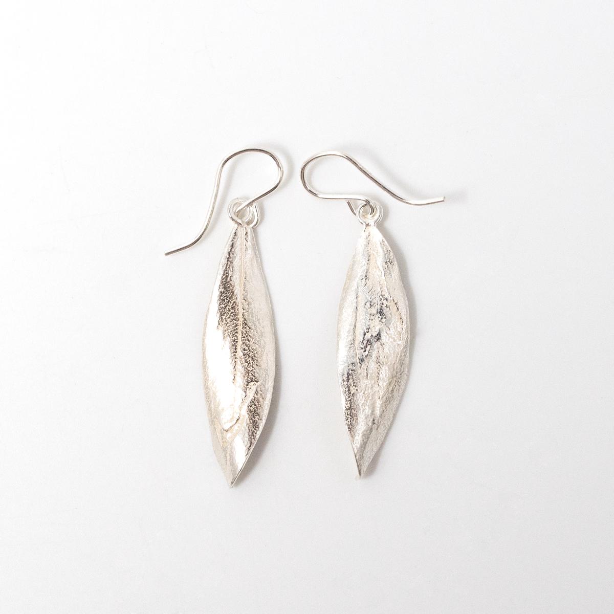 handmade palestine olive leaf earrings