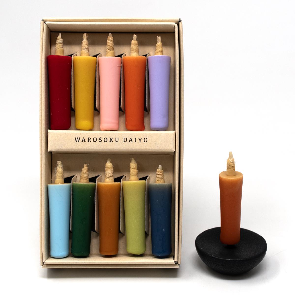 colourful candleset with stand box open