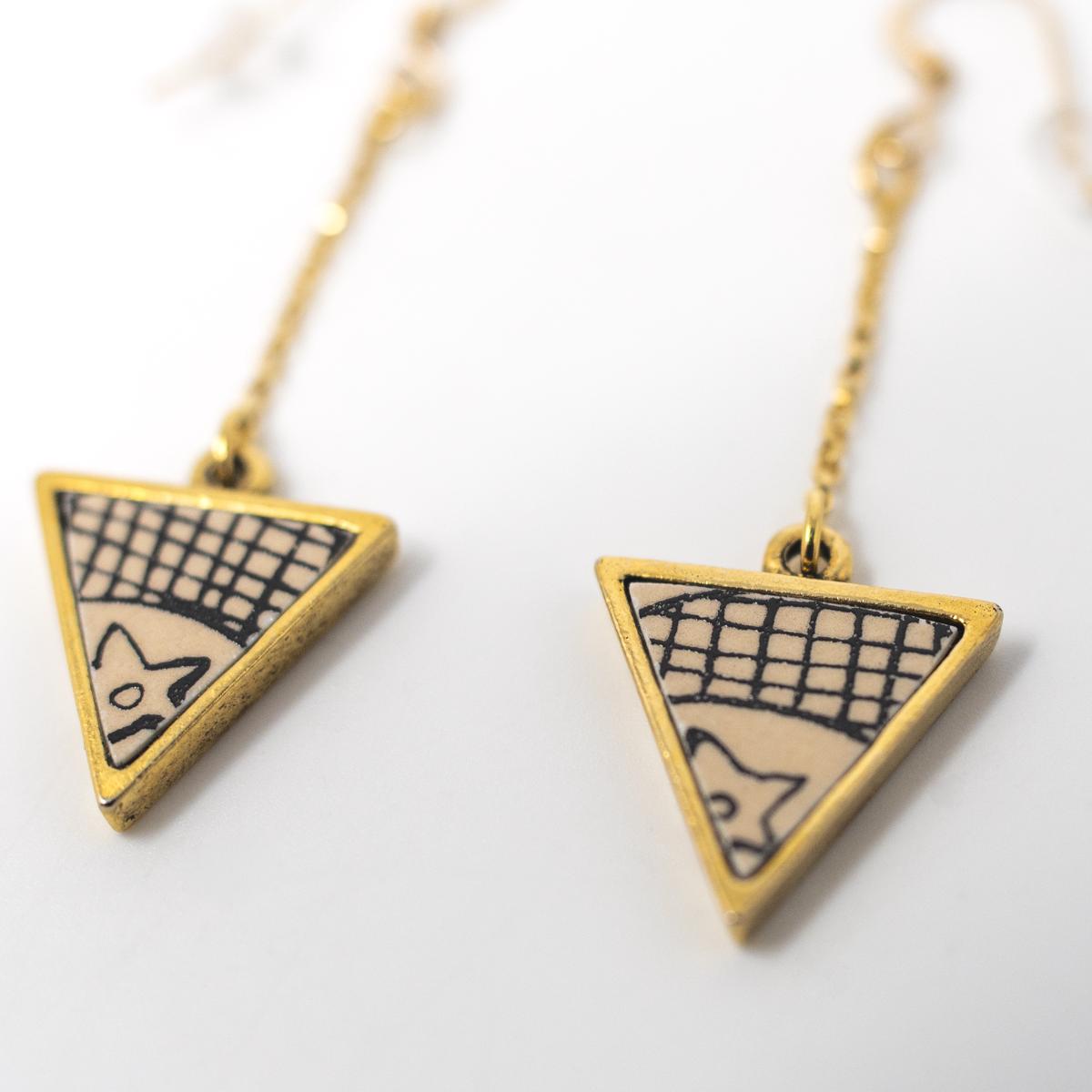 Nozomi Project earrings blue white closeup