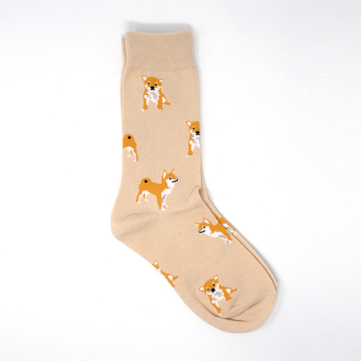 orange dog socks front