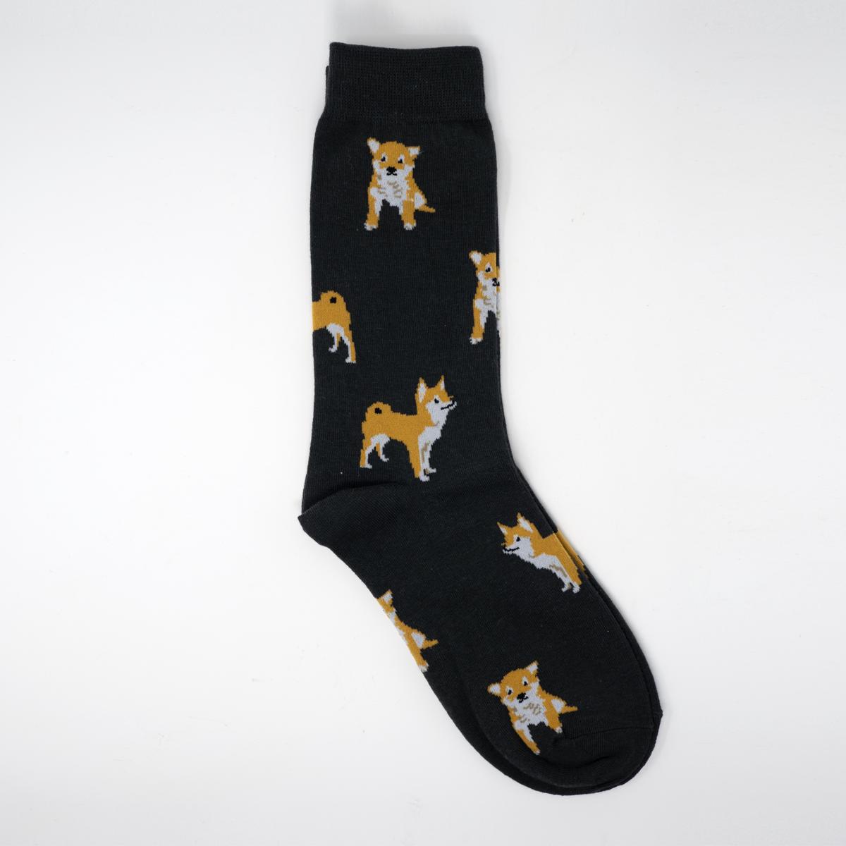 black dog socks front