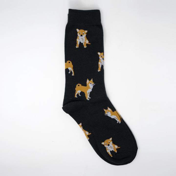 Shiba-inu Socks Charcoal