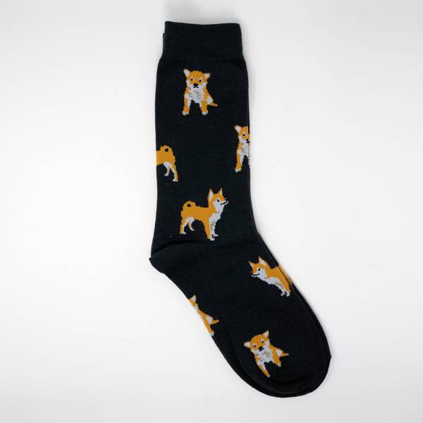 Image of Shiba-inu Socks Charcoal