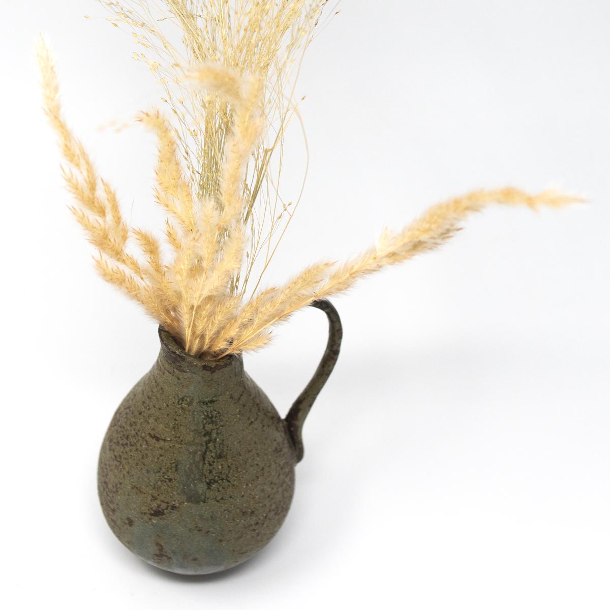 aya green vase flowers top angle