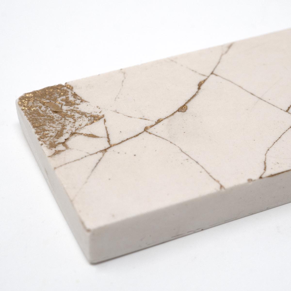 incense oblong holder white closeup