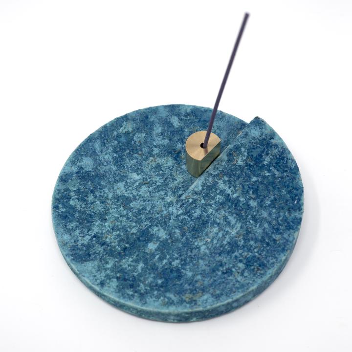 incense holder blue top angle