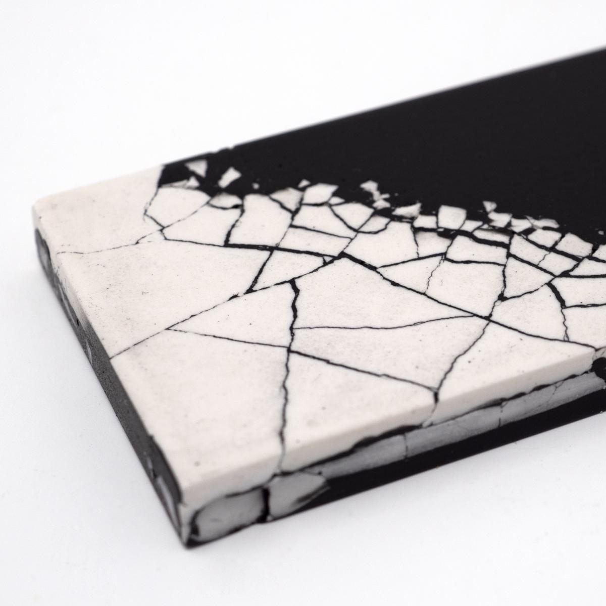 incense oblong holder black closeup