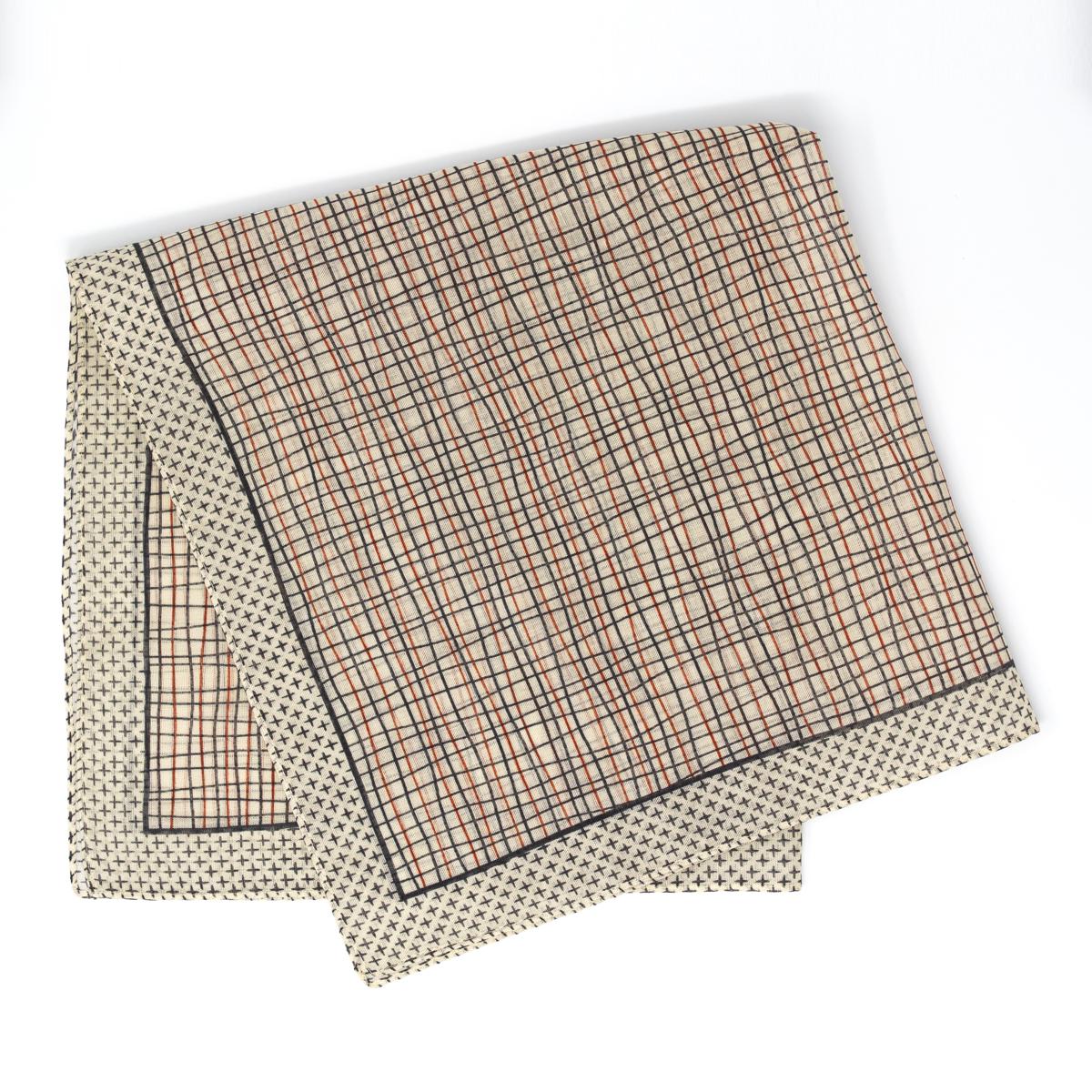kiriko grid pattern cloth top folded