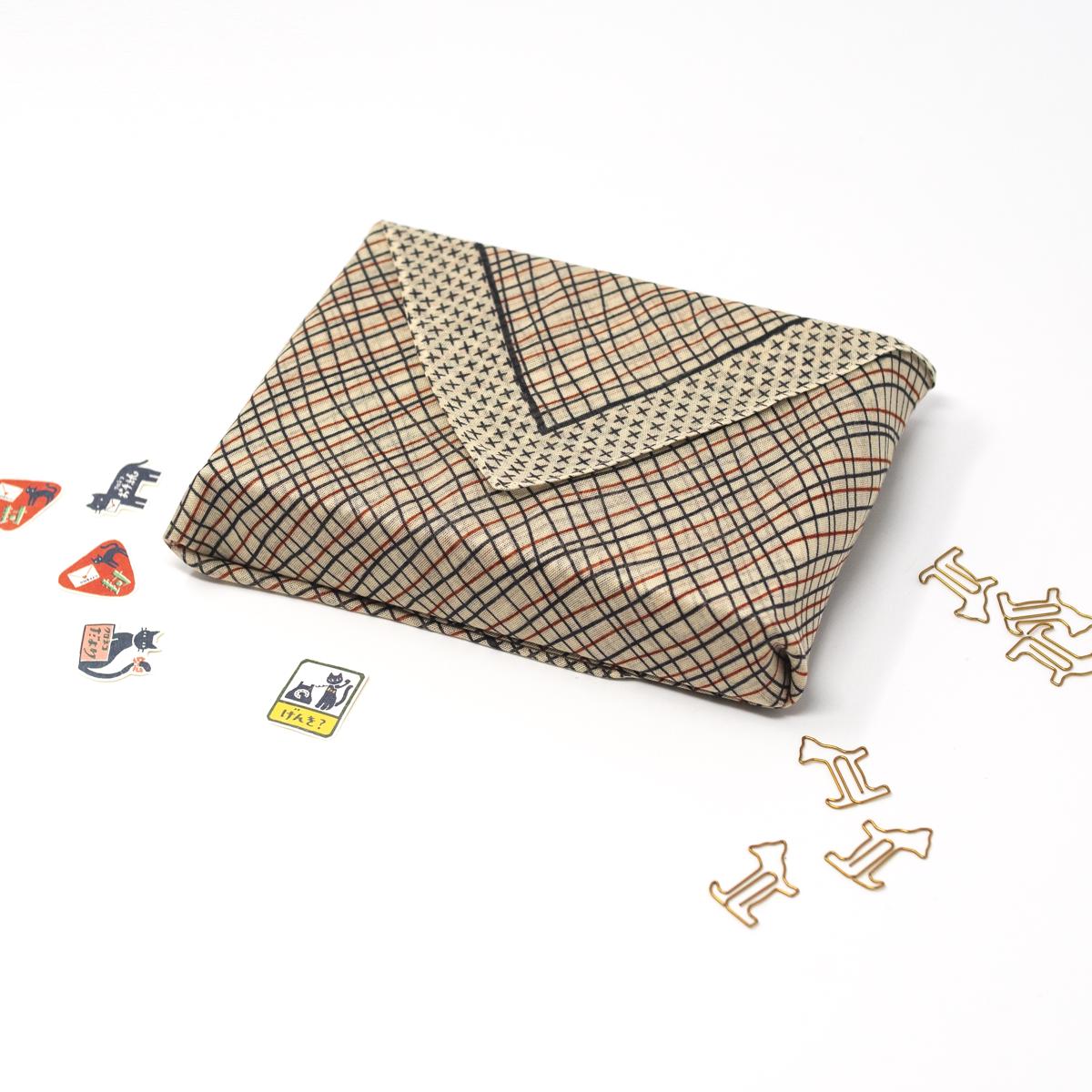 kiriko grid pattern cloth wrapped stickers