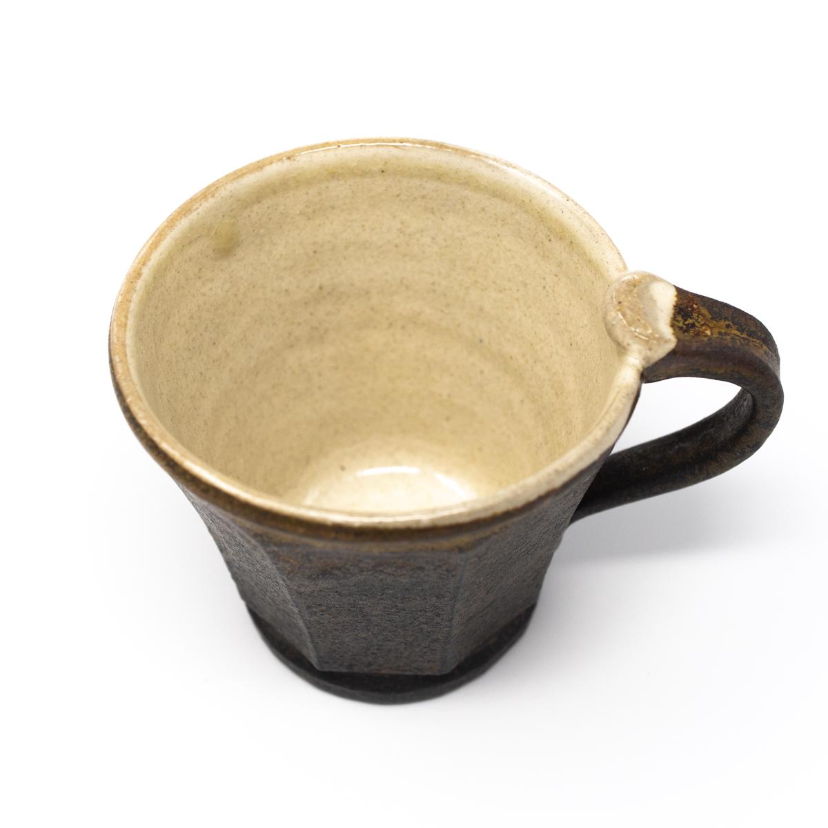 mashiko brown coffee mug top angle