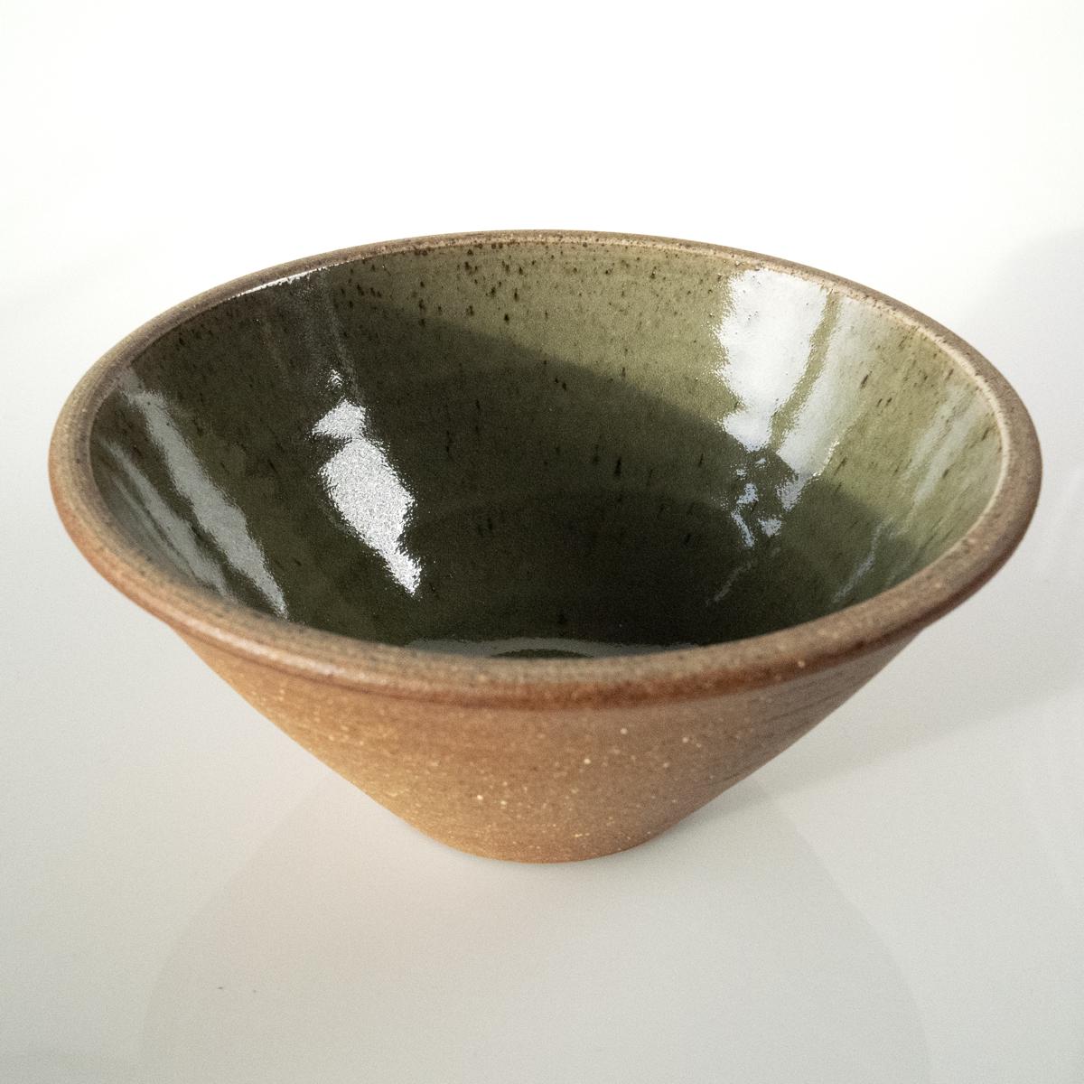 green serving bowl side angle