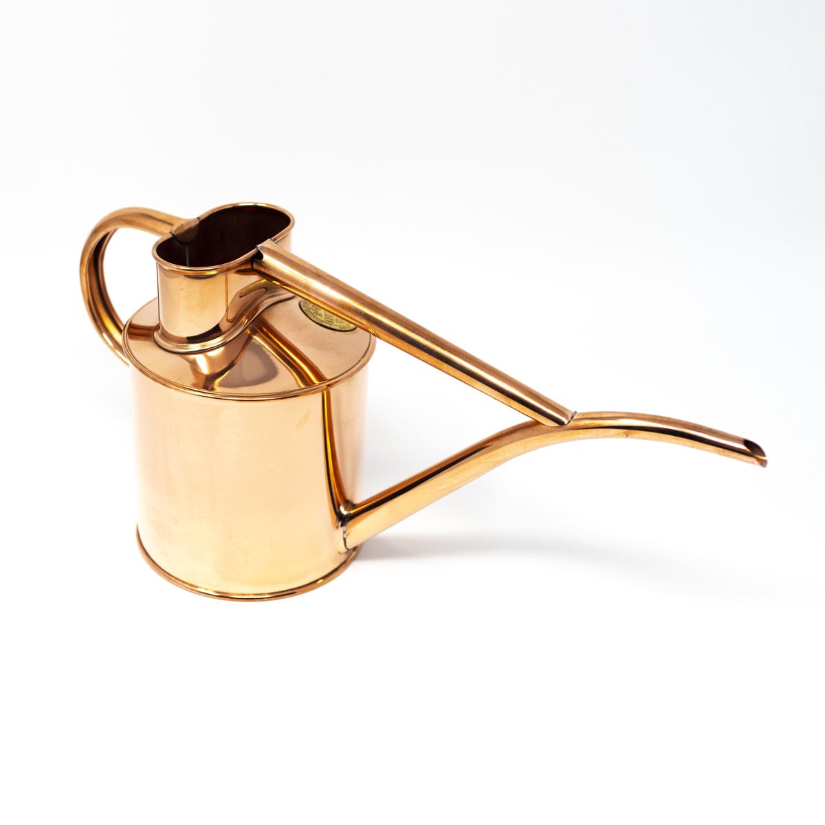 haws copper watering can 2 end top angle