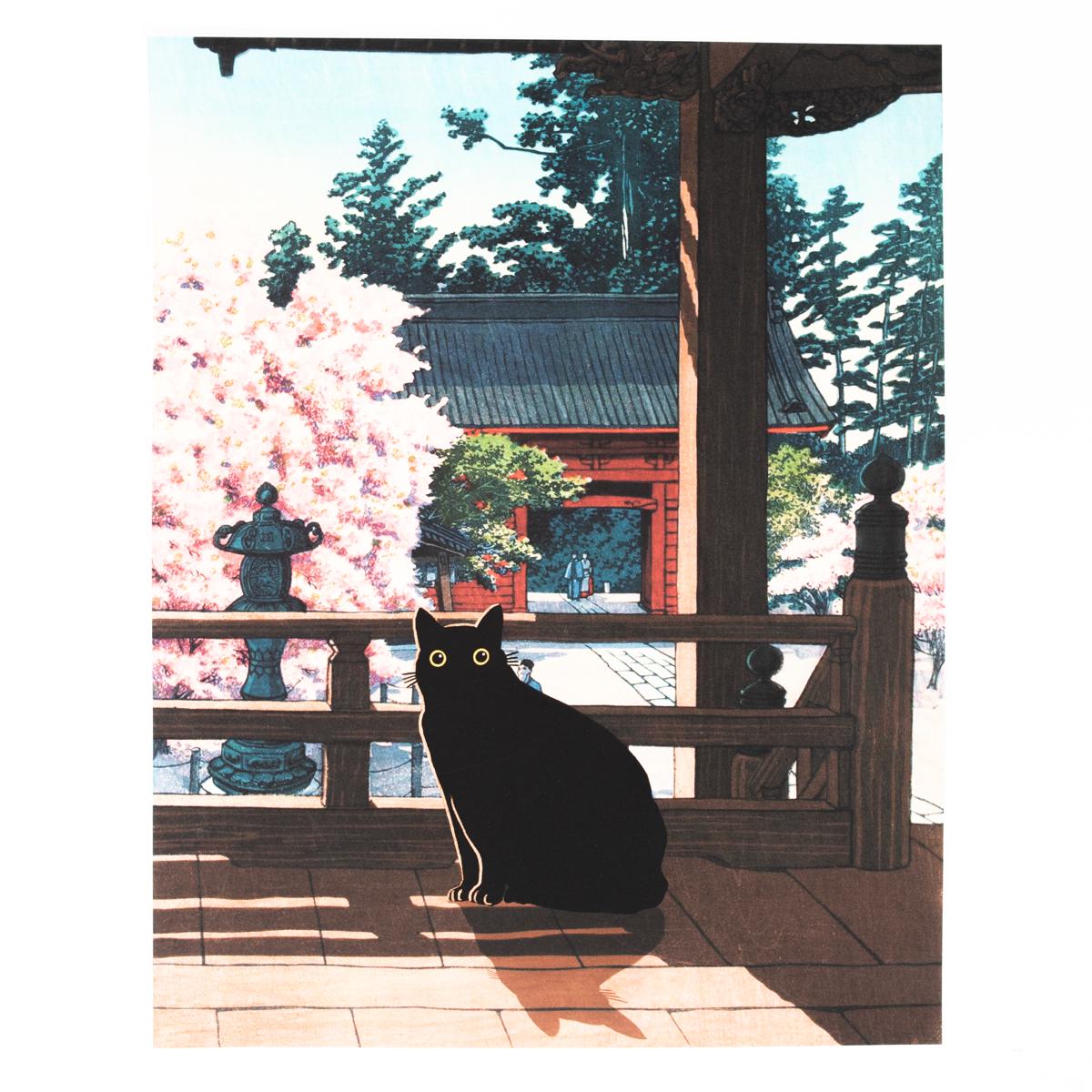 general cat print temple cherry blossom