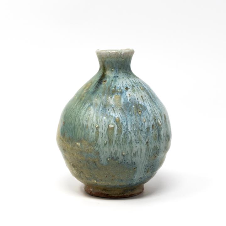 isao kimura ceramics blue vase front