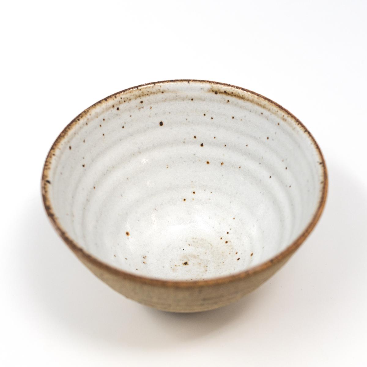 lisa armour brown small ceramic bowl tall top
