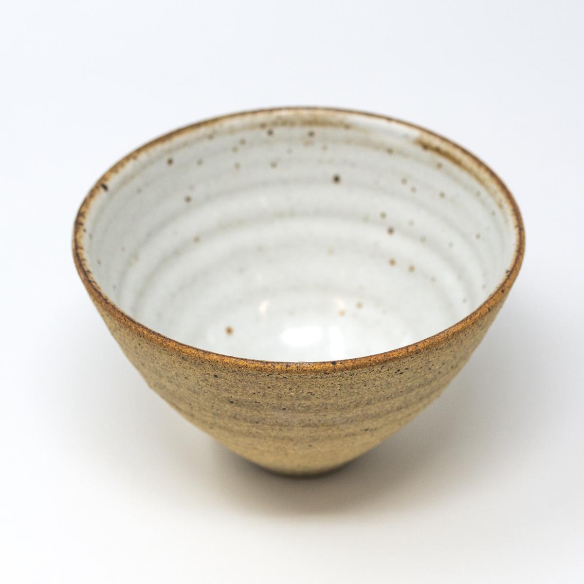 lisa armour brown small ceramic bowl top angle