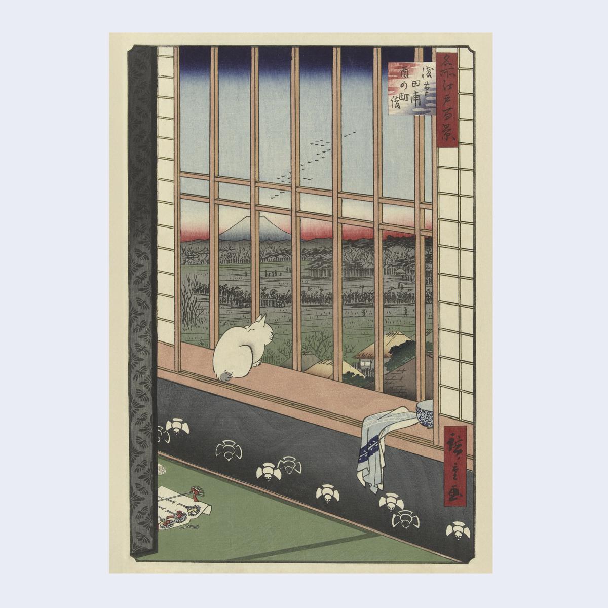 cat window print unframed