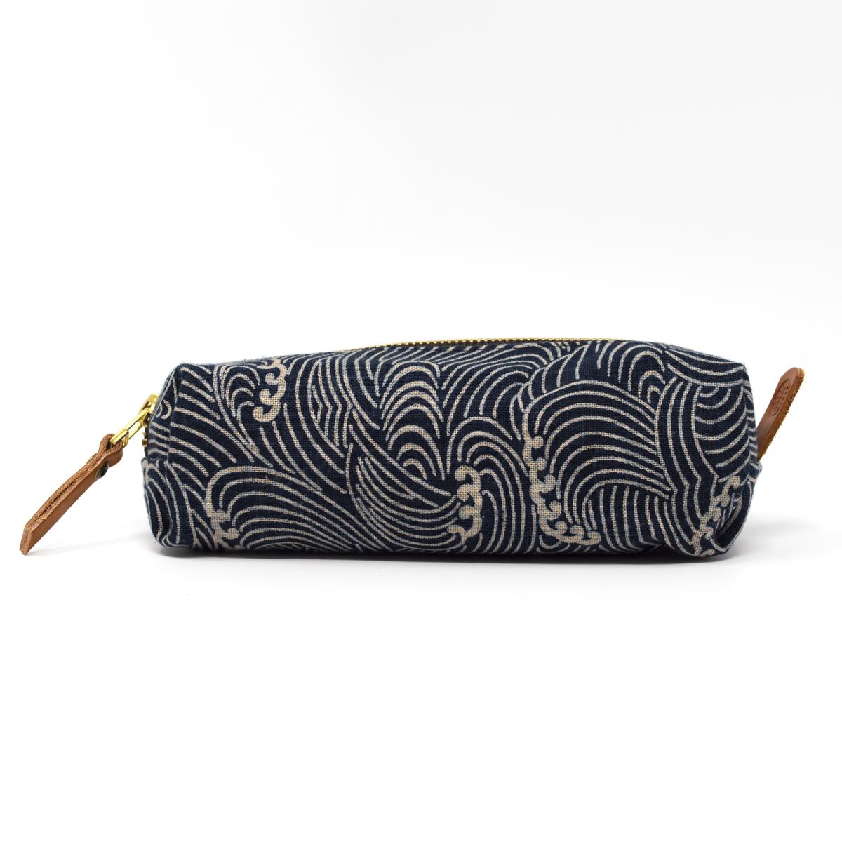 Kiriko made sashiko purse waves