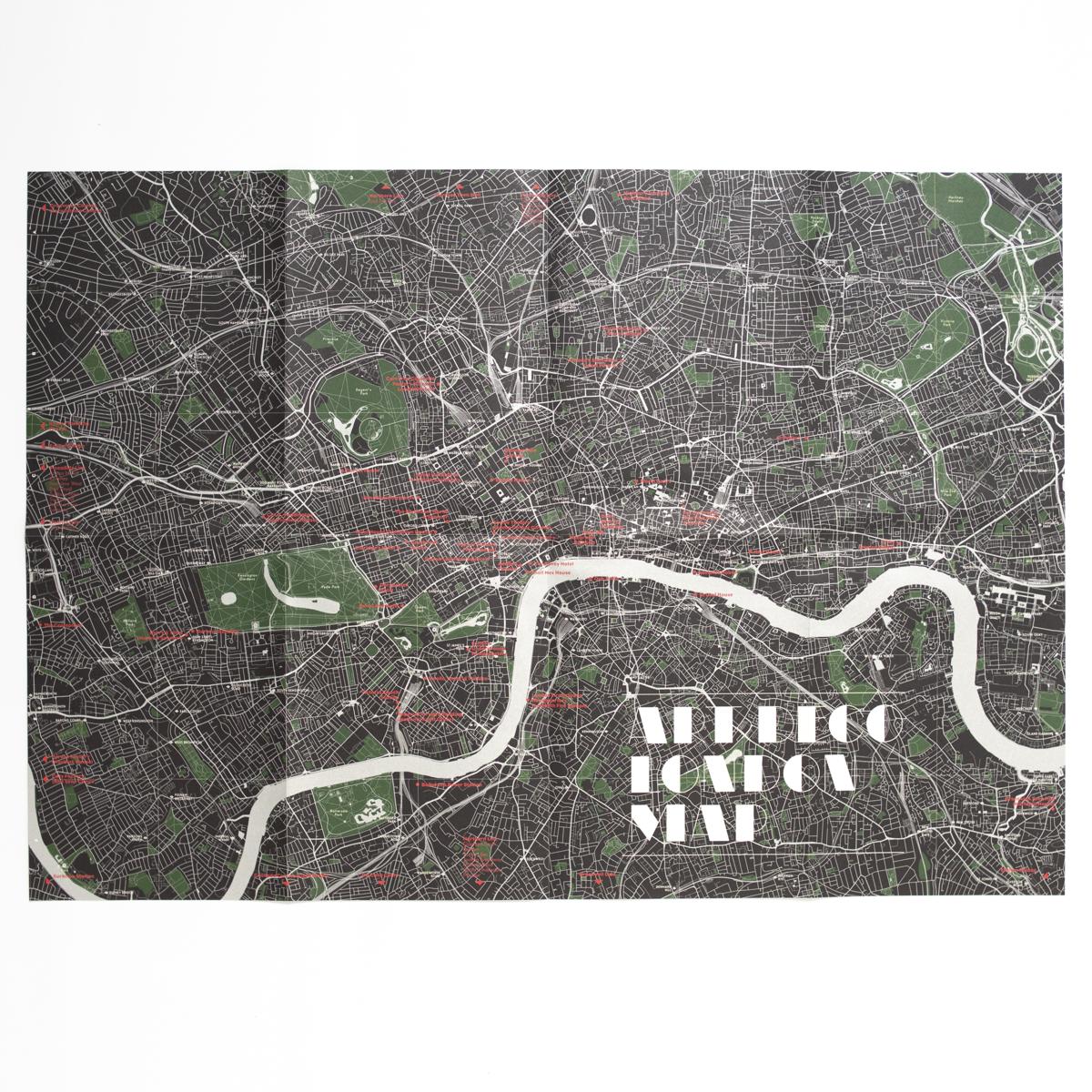 blue crow art deco london map open