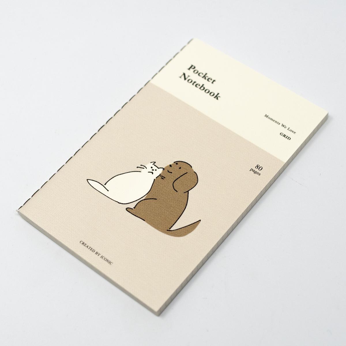 notable iconic cat dog pocket notebook top angle
