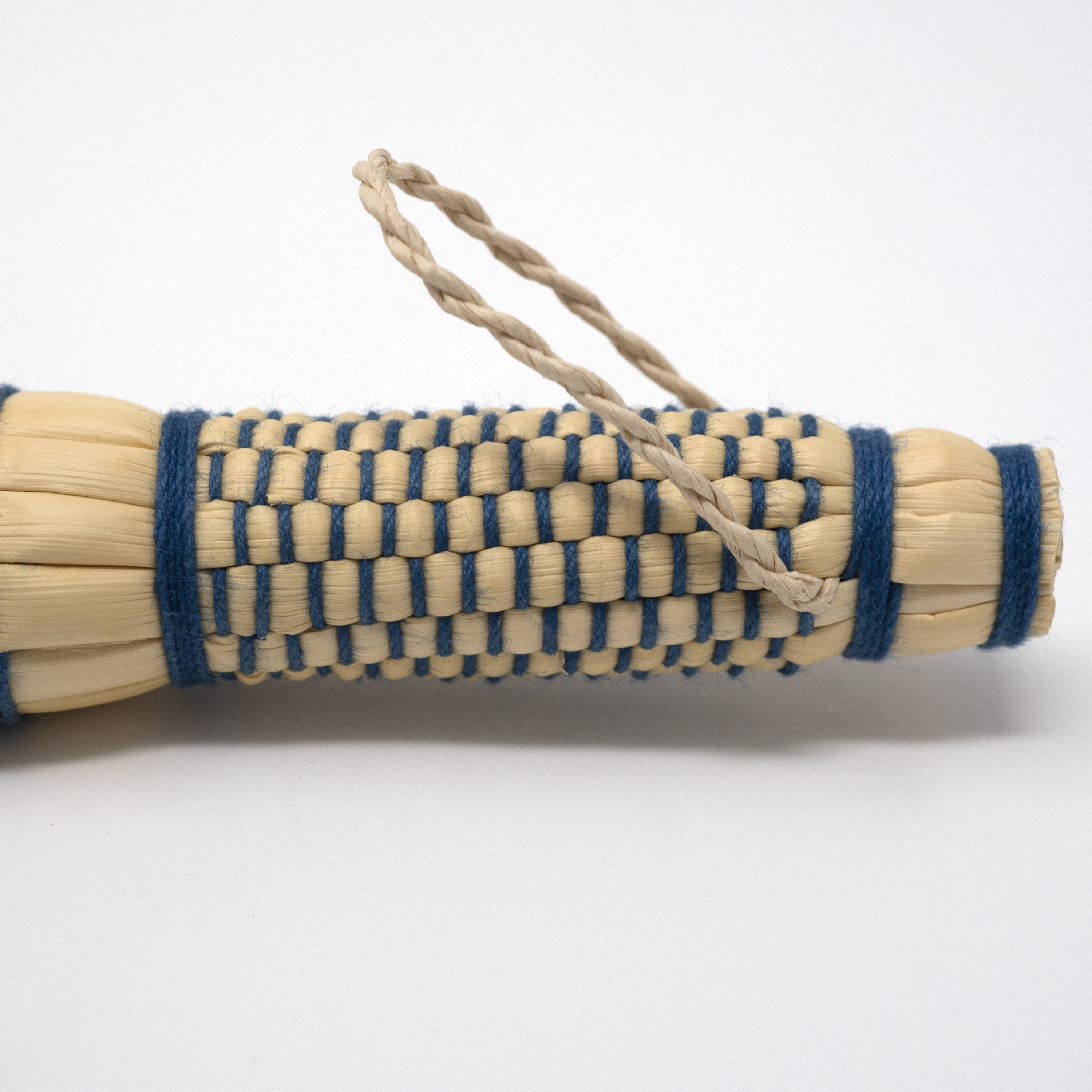 small indigo brush handle close