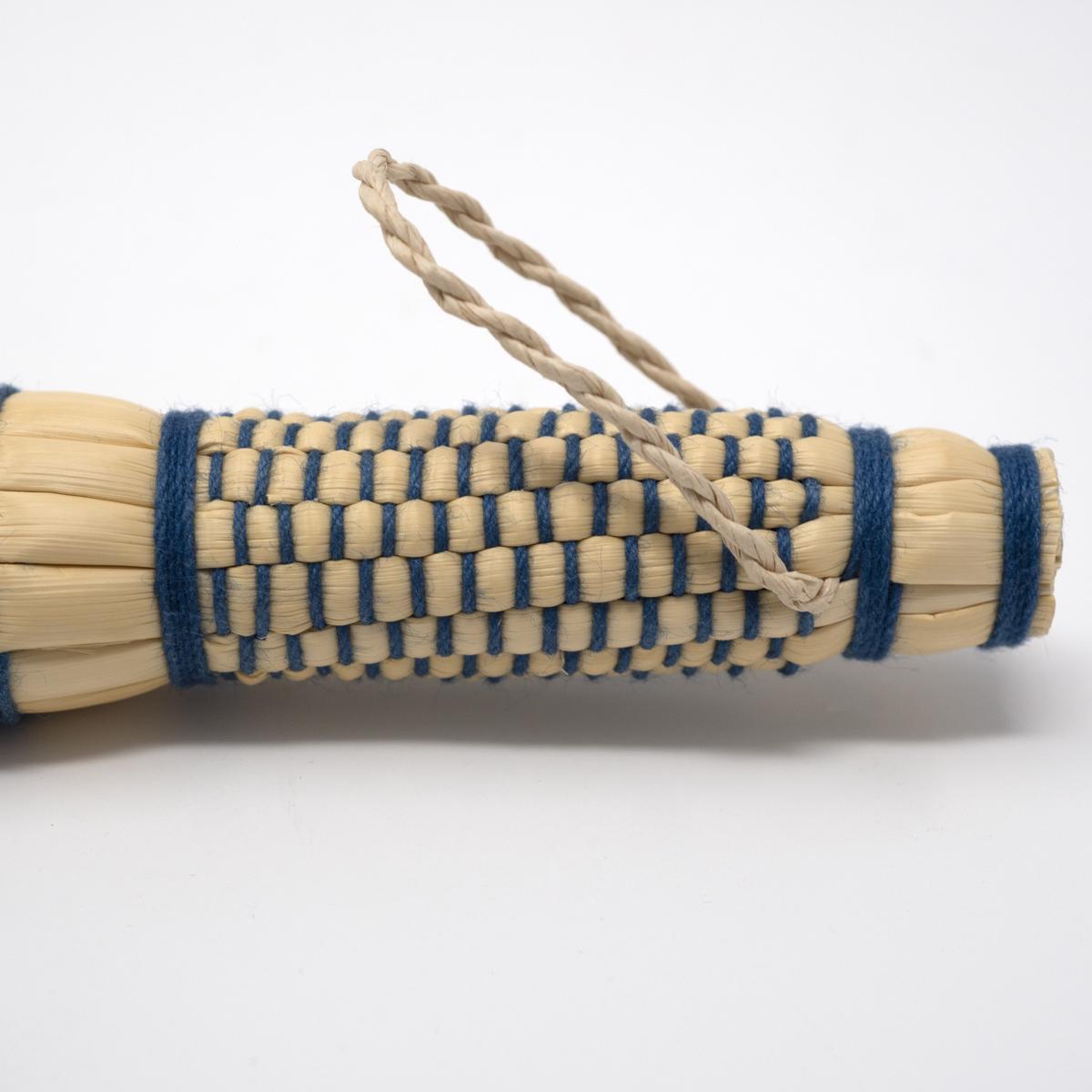 small indigo brush handle close