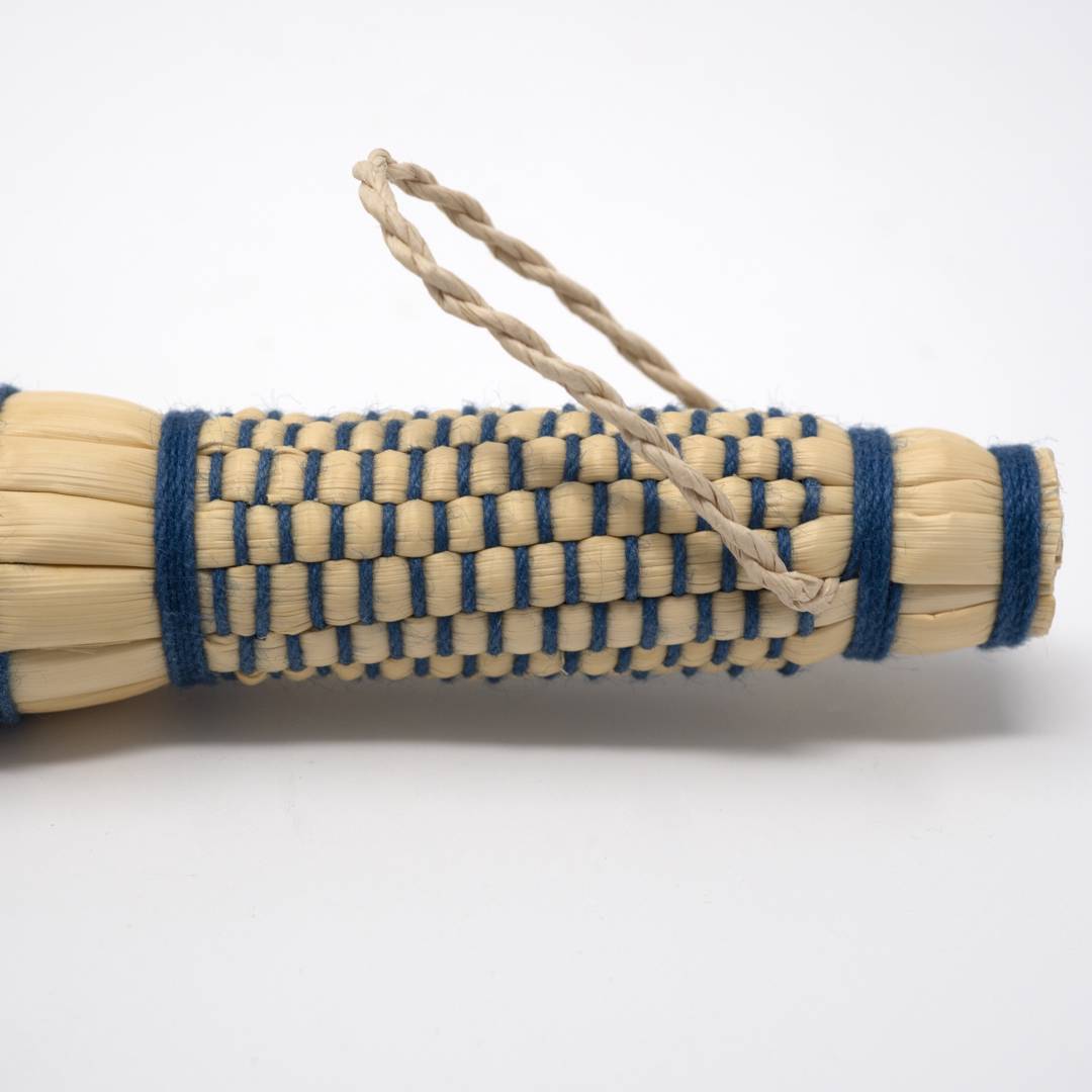 small indigo brush handle close