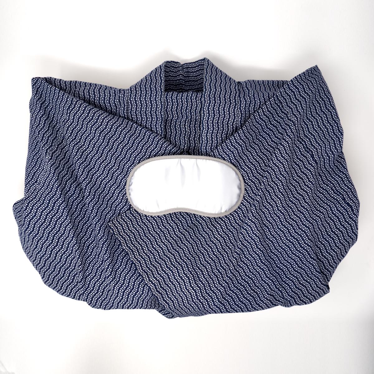 blue and white top