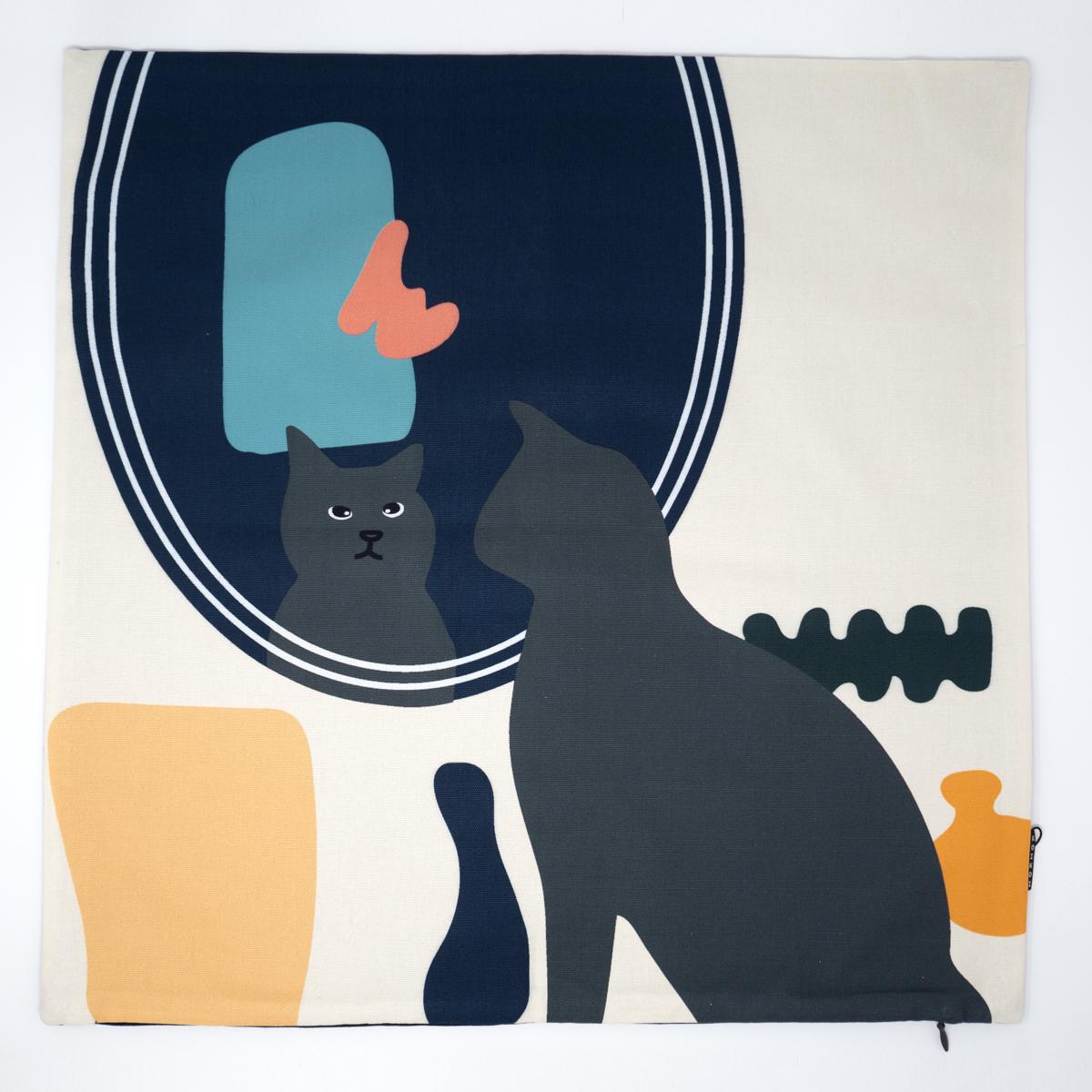 cat pillow front cream no pillow